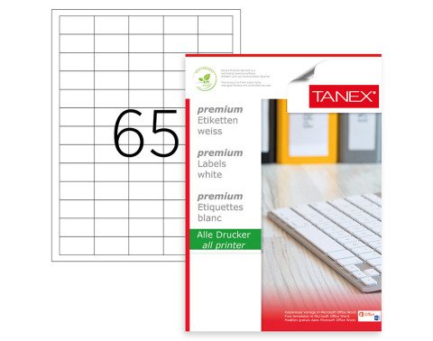 Tanex TW-2165 Laser Etiket 38.1x21.2mm