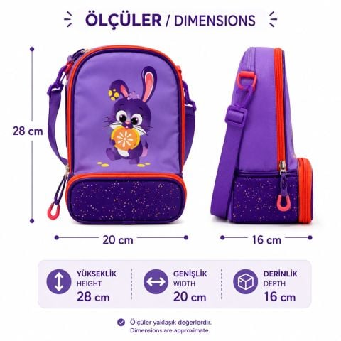 Maped Picnik Isı Yalıtımlı Çocuk Beslenme Çantası Mor Tavşan Desenli