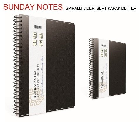 Sunday A4 Spiralli Suni Deri Defter 140yp.Çizgili