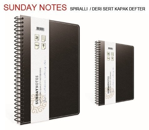 Sunday A4 Spiralli Suni Deri Defter 140yp.Çizgili