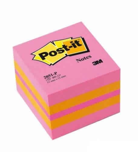 Post-it® Not, Mini Küp, Pembe Tonları, 400 yaprak, 52x52mm