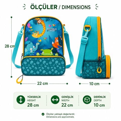 Maped Picnik Isı Yalıtımlı Çocuk Beslenme Çantası Hayvan Desenli Mavi