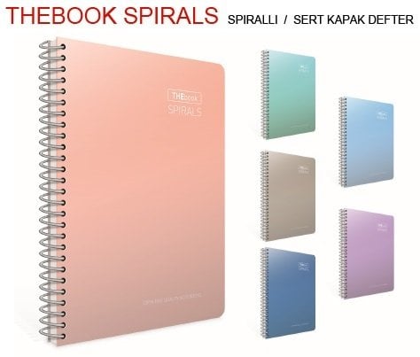 Thebook 17x24 Sert Kapak Spiralli Pastel Defter 140yp.Çizgili