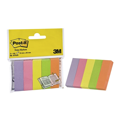 Post-it® Not Sayfa İşareti, 5 Renk x 100 yaprak