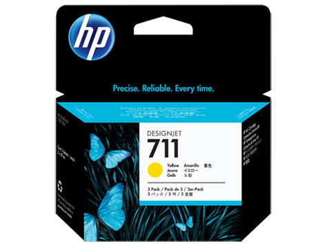 HP 711 3'lü Paket 29 ml Sarı DesignJet Mürekkep Kartuşları (CZ136A)