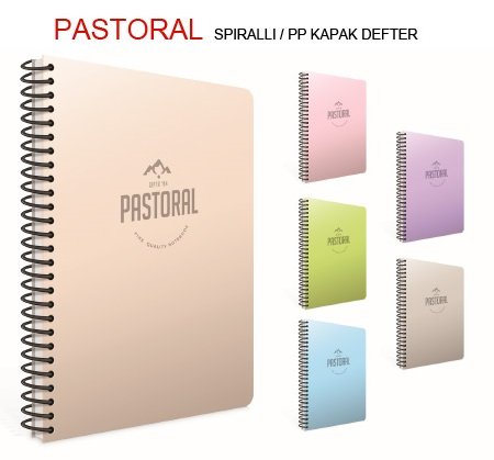 Pastoral A4 Spiralli PP Kapak Defter 96YP Kareli