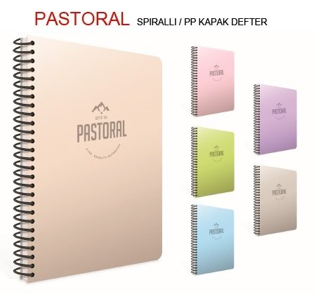 Pastoral A4 Spiralli PP Kapak Defter 96YP Kareli