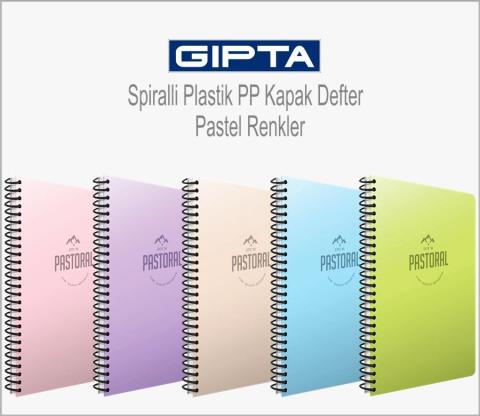 Pastoral A4 Spiralli PP Kapak Defter 96YP Kareli