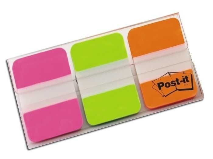 Post-it® Sert Separatör, Mor, Yeşil, Turuncu, 3 renk x 22 adet