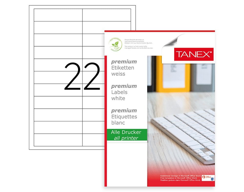 Tanex TW-2320 Laser Etiket 90x25mm