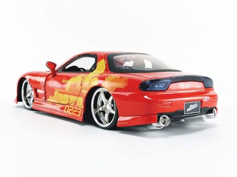 Fast & Furious 1:24 Orange JLS Mazda RX-7 Model Araba