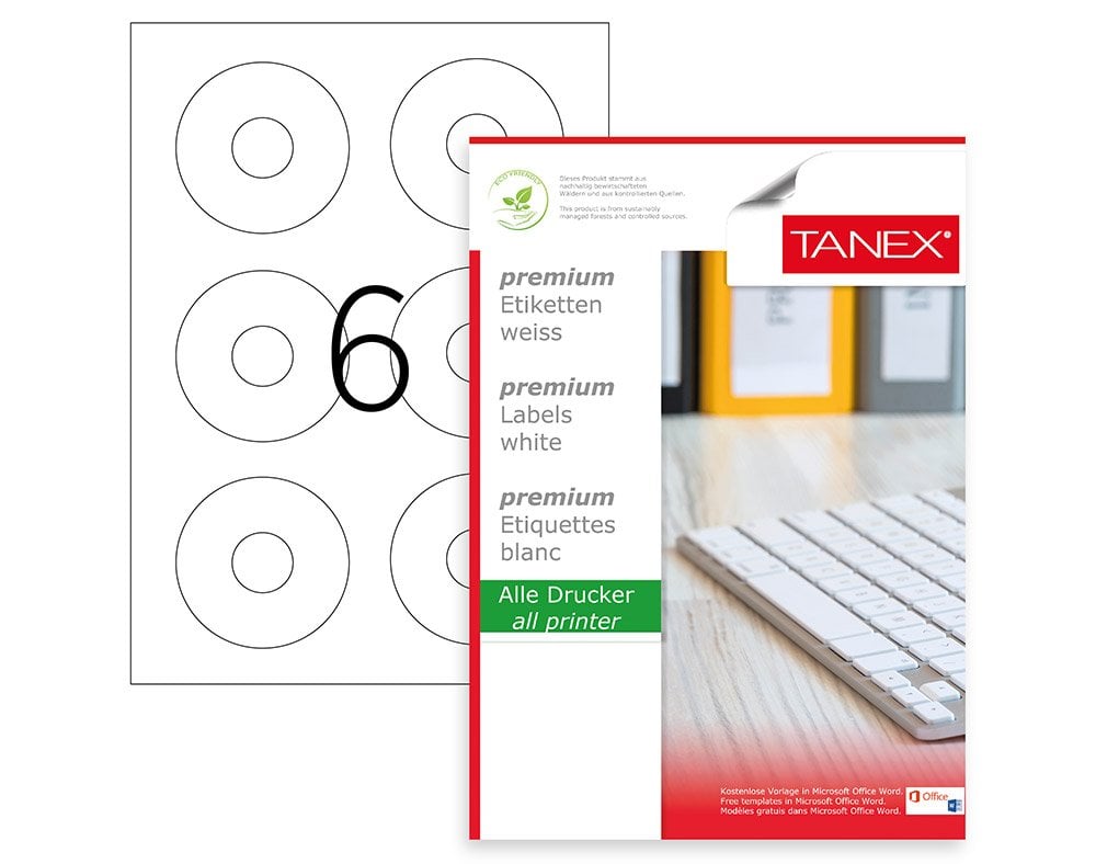 Tanex TW-2506 Laser Etiket Ø79x20mm