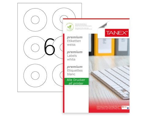 Tanex TW-2506 Laser Etiket Ø79x20mm
