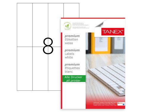 Tanex TW-2525 Laser Etiket 52.5x148.5mm