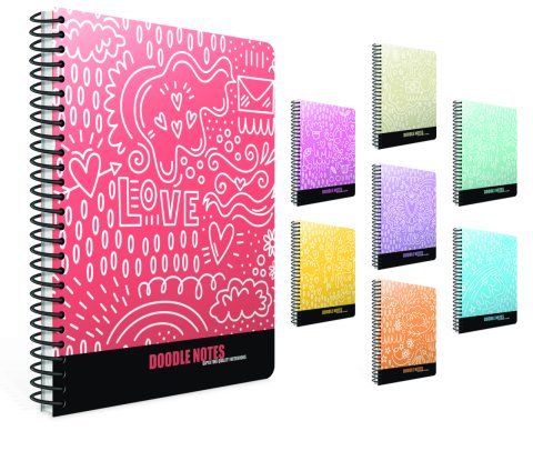 Doodle 17X24 Spiralli Sert Kapak Defter 120YP.Kareli
