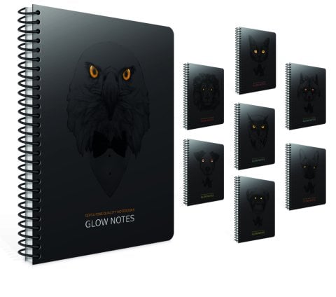 Glow Spiralli Sert Kapak Defter 19x26 120YP Kareli