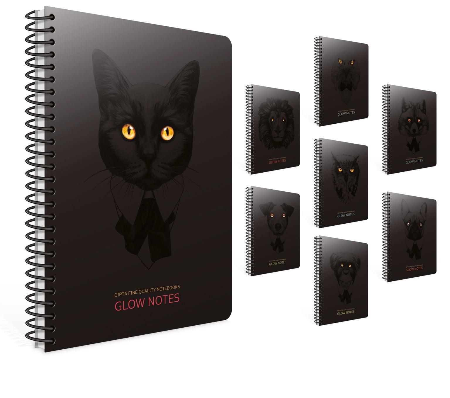 Glow Spiralli Sert Kapak Defter 19x26 120YP Kareli