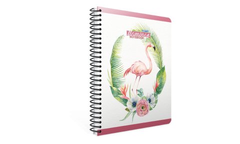 Flamingo Spiralli Sert Kapak Defter 19x26 100YP. Çizgili