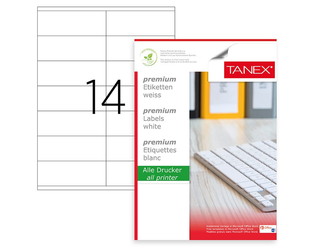 Tanex TW-2614 Laser Etiket 105x40mm