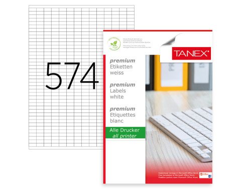 Tanex TW-4574 Laser Etiket 15x7mm