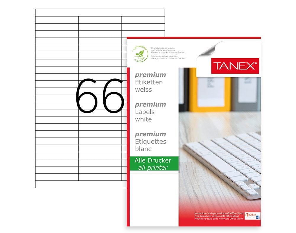 Tanex TW-4066 Laser Etiket 70x12mm