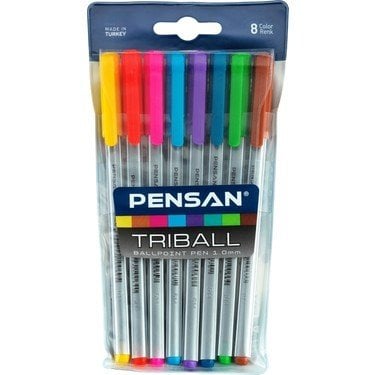Pensan Triball Renkli Tükenmez Kalem Seti 8 Renk