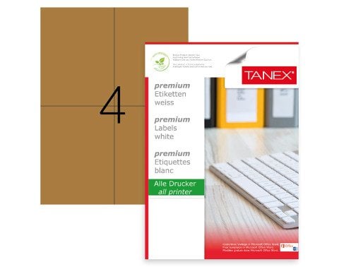 Tanex TW-2204KR Laser Etiket Pastel Kraft 105X148.5mm