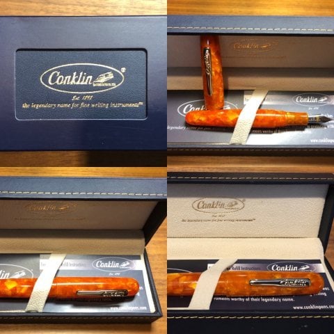 Conklin All American Serisi Dolma Kalem Sunburst Orange Medium Uç