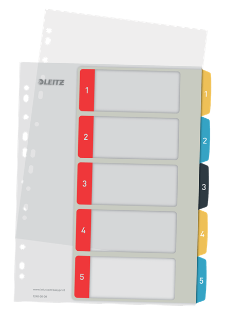 Leitz Cosy 1-5 Yazdırılabilir Seperatör, PP