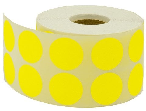 Tanex Nokta Etiket 25mm.Sarı 2500'lü