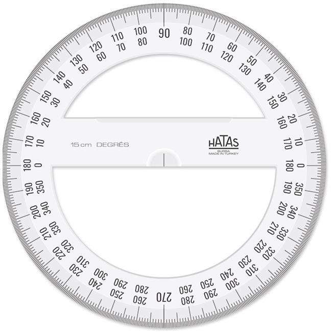 Hatas Plastik Minkale-Açı Ölçer 15cm Tam Daire