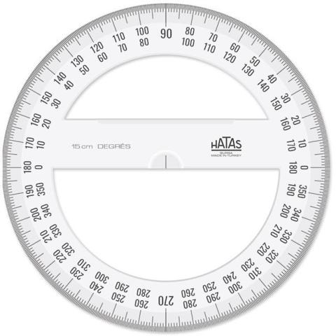 Hatas Plastik Minkale-Açı Ölçer 15cm Tam Daire