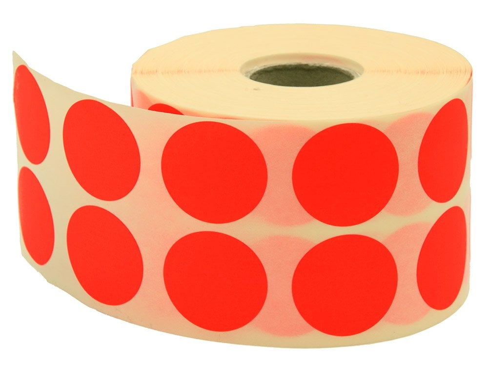 Tanex Nokta Etiket 25mm.Kırmızı 2500'lü