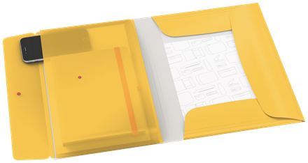 Leitz Cosy Cepli Mobil Lastik Kilitli İnce Dosya, A4 Sarı