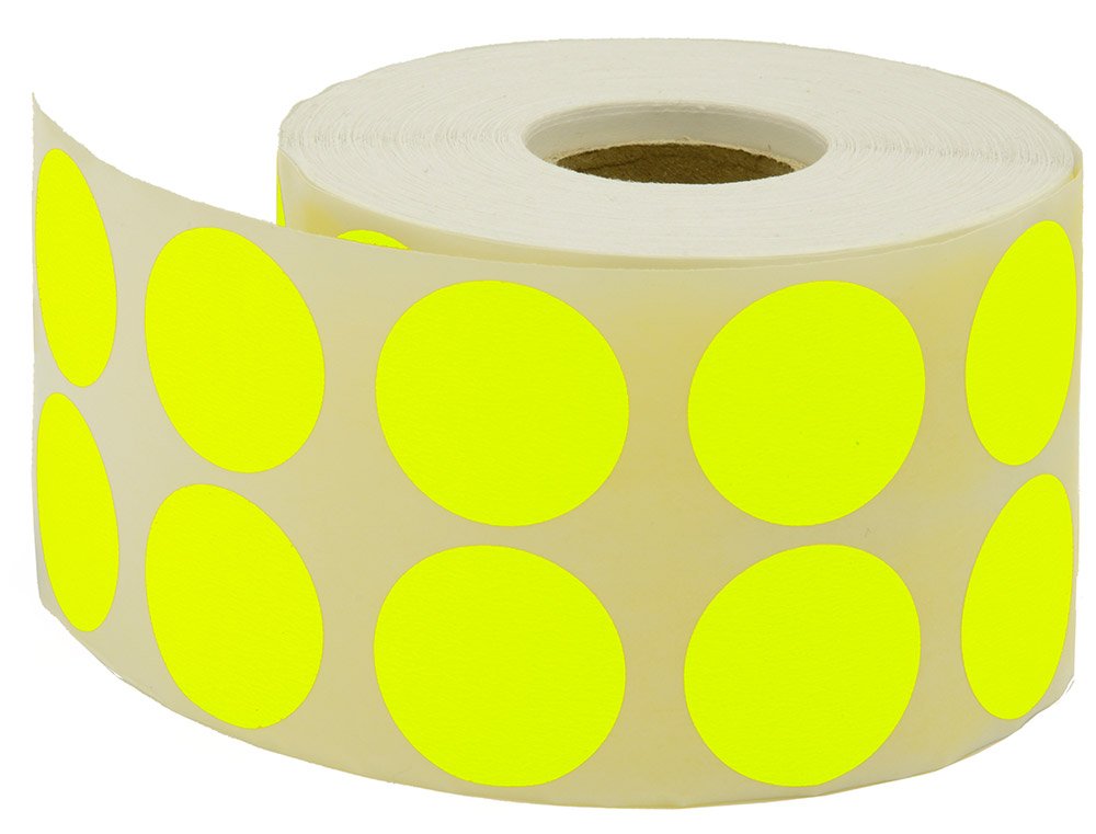 Tanex Nokta Etiket 25mm.Flo Sarı 2500'lü