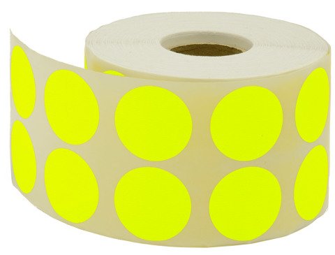 Tanex Nokta Etiket 25mm.Flo Sarı 2500'lü