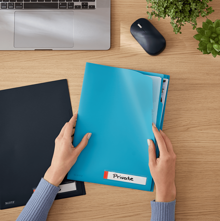 Leitz Cosy 3 Bölmeli L Gizlilik Dosyası, A4 Mavi