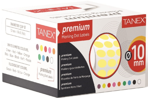 Tanex Nokta Etiket 10mm.Sarı