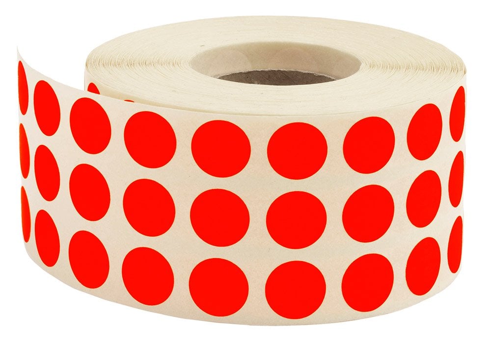 Tanex Nokta Etiket 10mm.Kırmızı