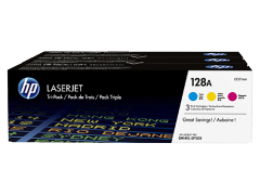HP 128A 3-pack Cyan/Magenta/Yellow Original LaserJet Toner Cartridges (CF371AM)