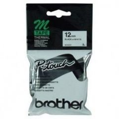 Brother M-Tape 12 mm Beyaz Üzerine Siyah M12K231