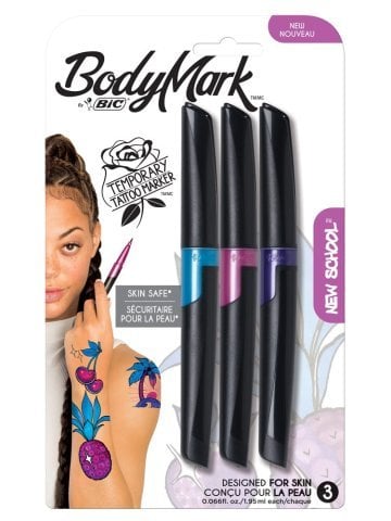 Bic Bodymarker Geçici Dövme Kalemi 3 Renk Turkuaz Pembe Mor