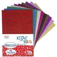 Kraf Kids 50x70 Simli Eva Karışık Renk 10'lu