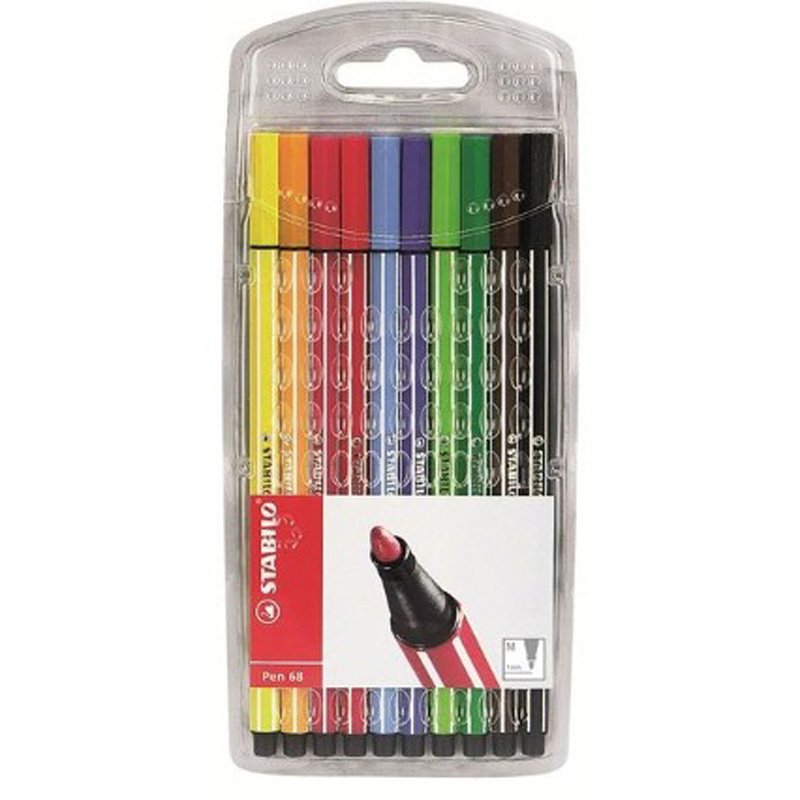 Stabilo Pen 68 Keçeli Kalem 10 Renk Askılı Paket