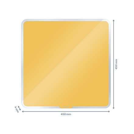 Leitz Cosy Manyetik Cam Beyaz Tahta 450x450mm Sarı