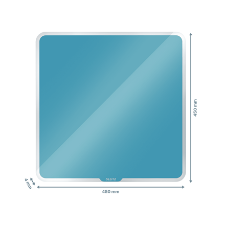 Leitz Cosy Manyetik Cam Beyaz Tahta 450x450mm Mavi
