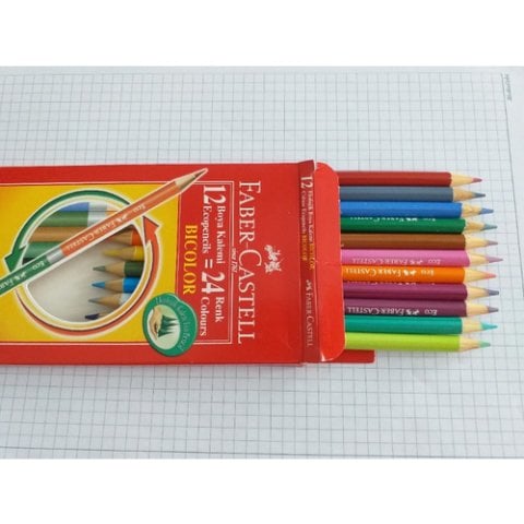 Faber-Castell Bicolor Kuru Boya Kalemi 24 Renk