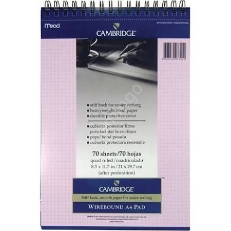Mead Cambridge Spiralli Bloknot A4 Pembe Çizgili 70yp
