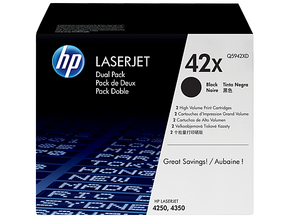 HP 42X 2-pack High Yield Black Original LaserJet Toner Cartridges (Q5942XD)