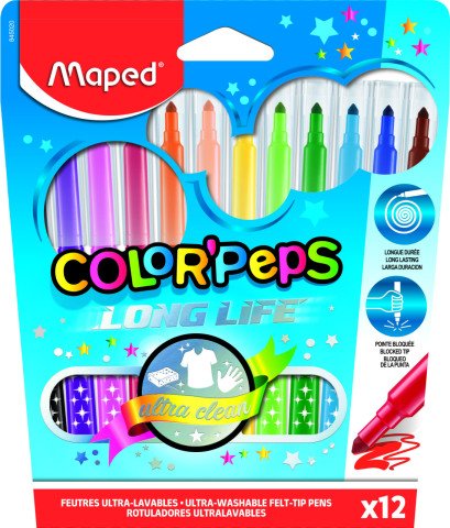 Maped Color'Peps Long Life Keçeli Kalem 12 Renk